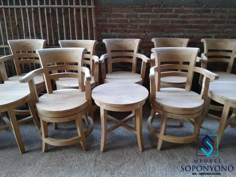 Jual Kursi  Teras Putar  Minimalis  Jati Soponyono Furniture