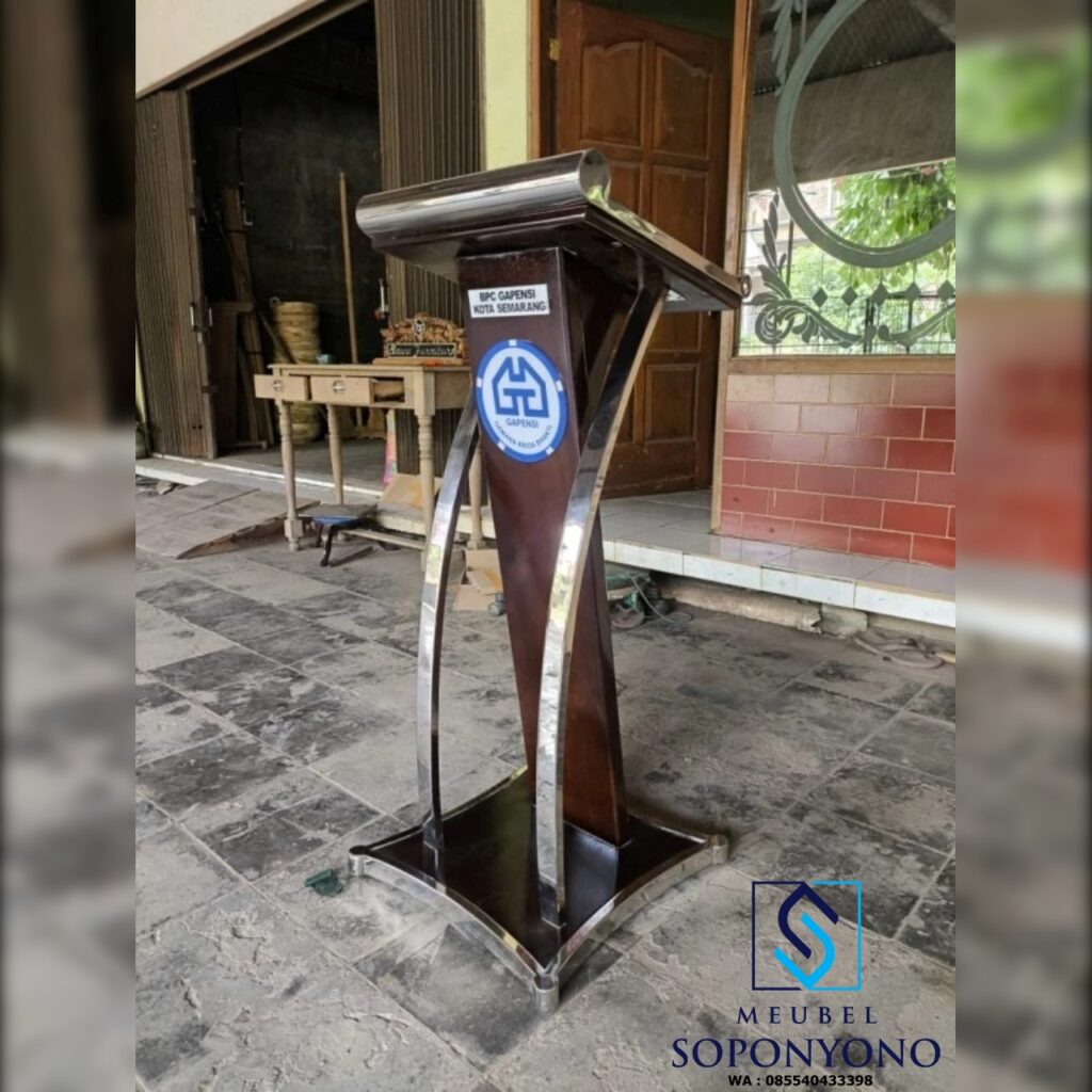 Jual Mimbar Masjid Podium Pidato Stainless Jati Jual Mimbar Masjid Podium Pidato Stainless Jati
