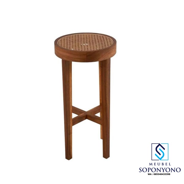 Kursi Bar Stool Industrial Rotan Elegan Terbaru