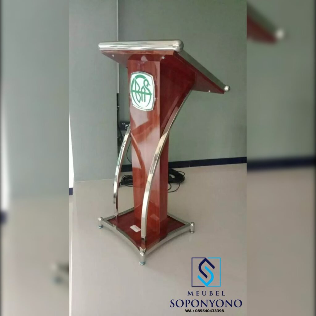 Mimbar Podium Masjid Minimalis Stainless Kayu Jati Mimbar Podium Masjid Minimalis Stainless Kayu Jati