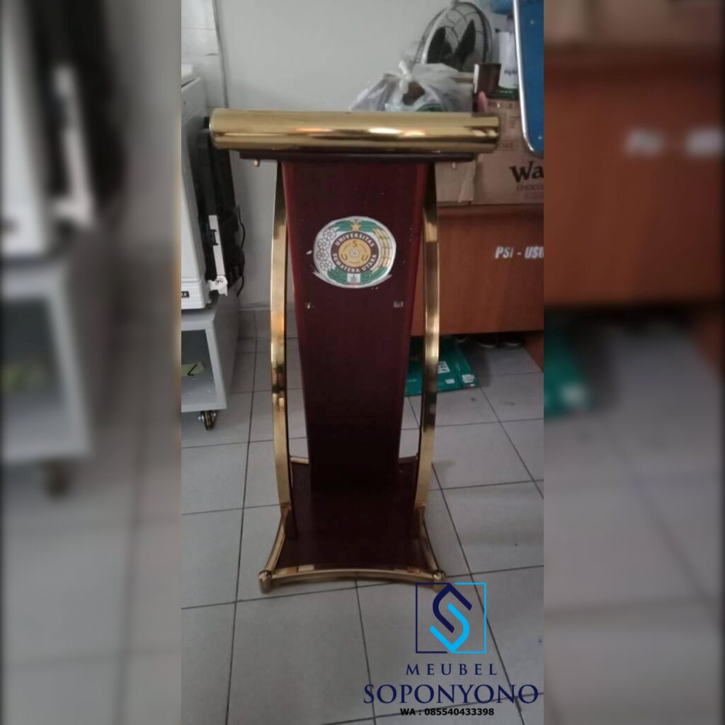 Mimbar Podium Masjid Minimalis Stainless Warna Emas Mimbar Podium Masjid Minimalis Stainless Warna Emas