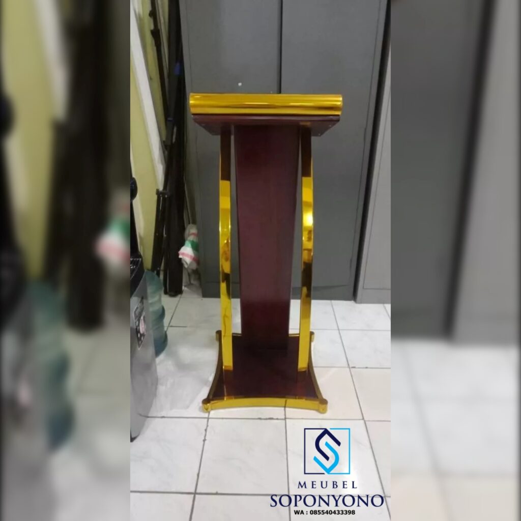 Model Mimbar Podium Masjid Minimalis Stainless Emas Model Mimbar Podium Masjid Minimalis Stainless Emas