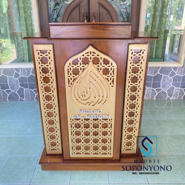 Jual Mimbar Masjid Minimalis Mimbar Mushola Kayu Jati