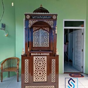 Mimbar Masjid Minimalis Modern Kayu Jati