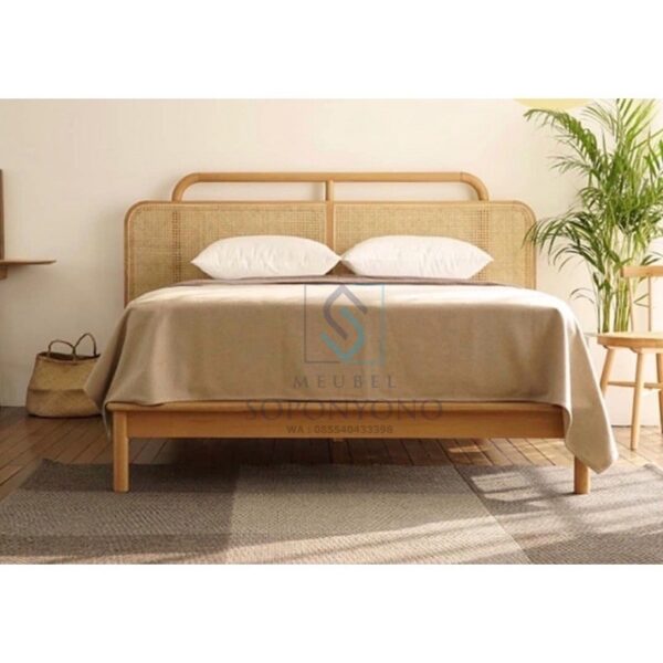 Jual Tempat Tidur Rotan Minimalis Kayu Jati