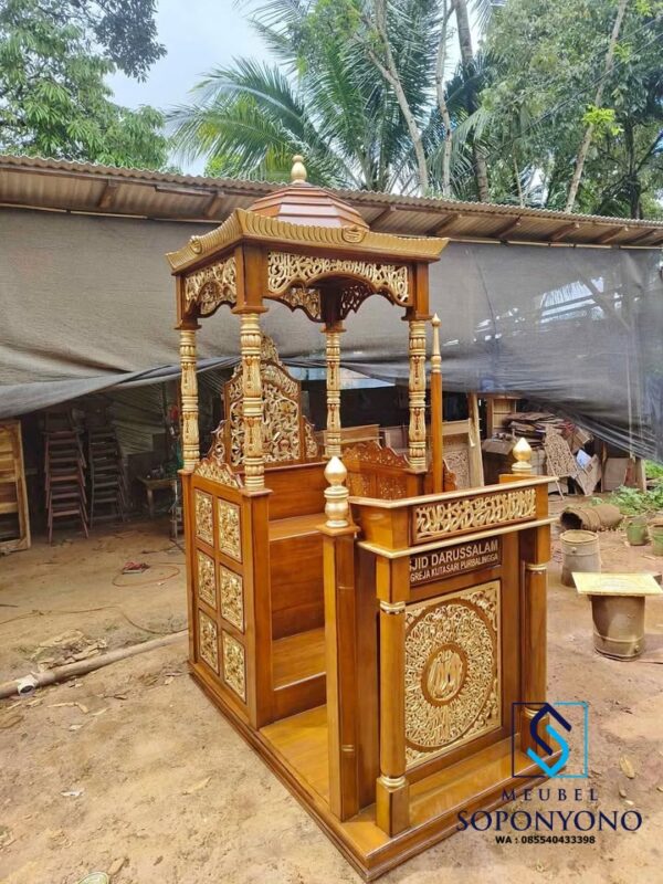 Mimbar Masjid Kubah Pintu Samping Mimbar Jati Jepara