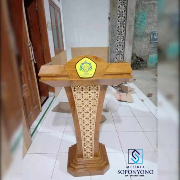 Mimbar Podium Masjid Minimalis Modern Jati