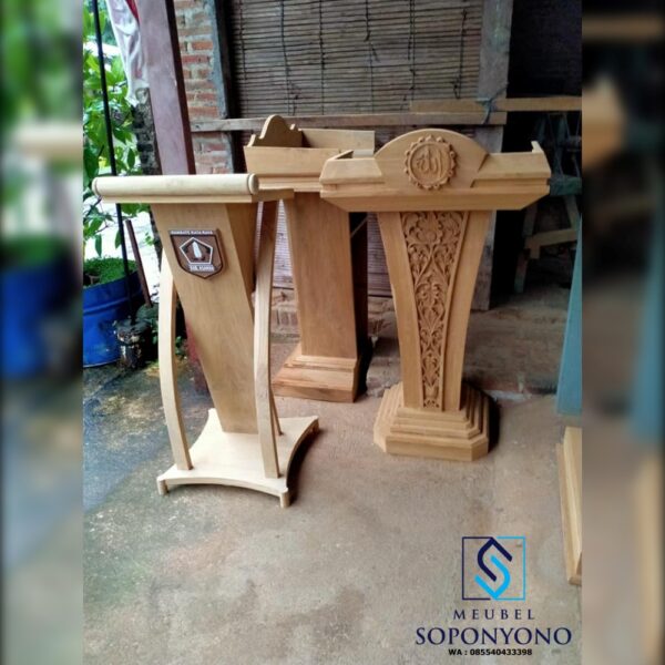 Model Podium Masjid Minimalis Mimbar Ceramah Jati