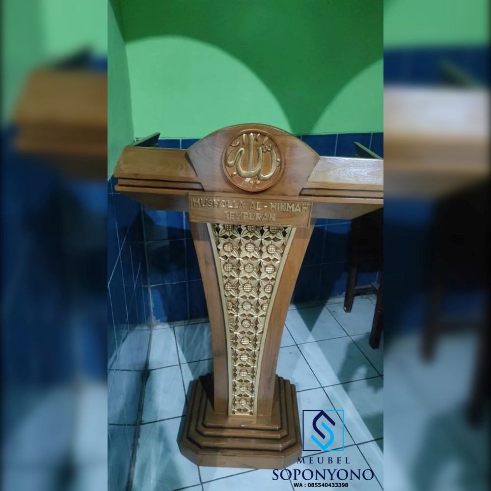 Model Podium Pidato Ceramah Masjid Minimalis Jati Model Podium Pidato Ceramah Masjid Minimalis Jati