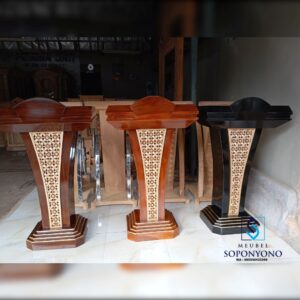 Podium Masjid Minimalis Mimbar Ceramah Jati
