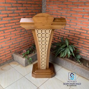 Podium Masjid Minimalis Modern Kayu Jati