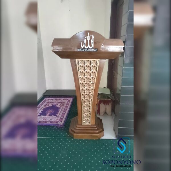 Podium Masjid Minimalis Ukir Jati Jepara
