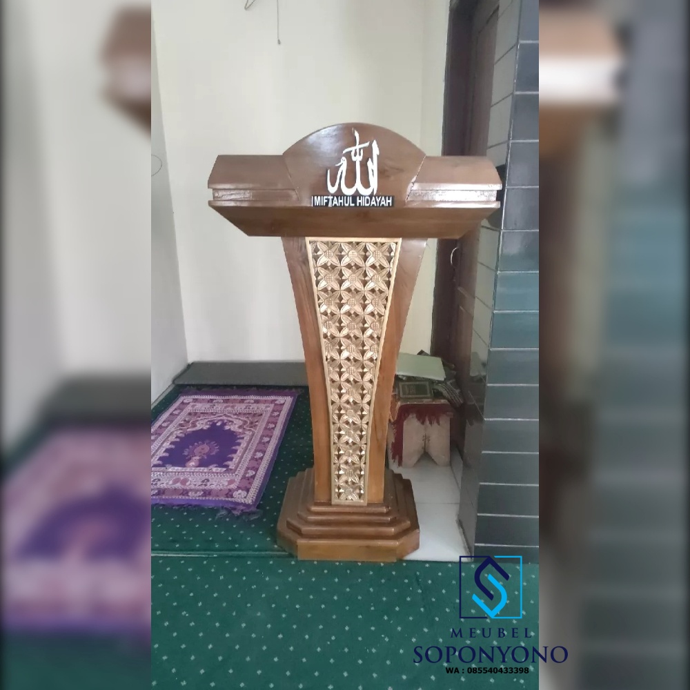 Podium Masjid Minimalis Ukir Jati Jepara Podium Masjid Minimalis Ukir Jati Jepara