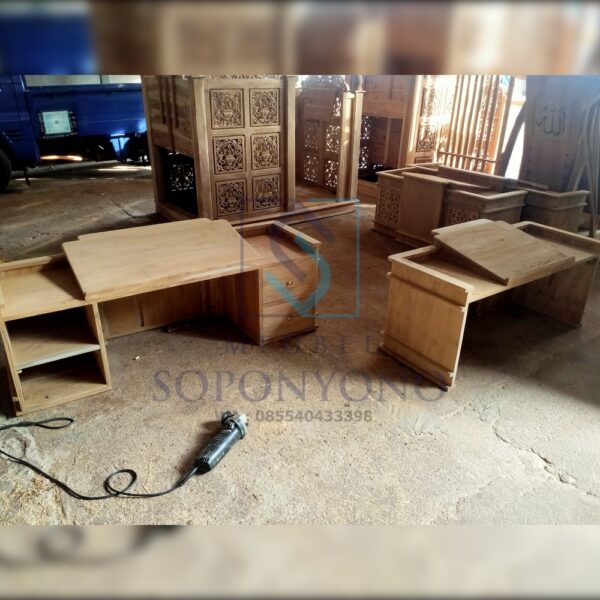 Jual Mimbar Majelis Minimalis Kayu Jati Jepara