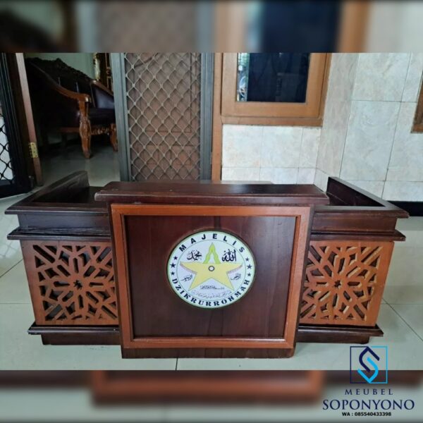 Model Mimbar Majelis Minimalis Kayu Jati Jepara
