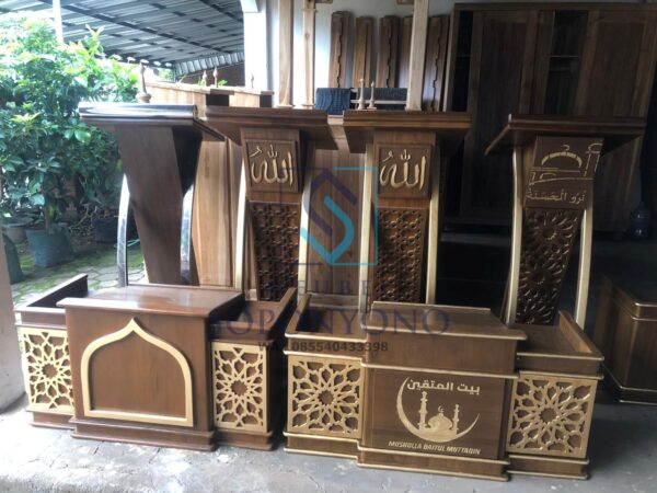 Mimbar Masjid Ukiran Jepara Kayu Jati