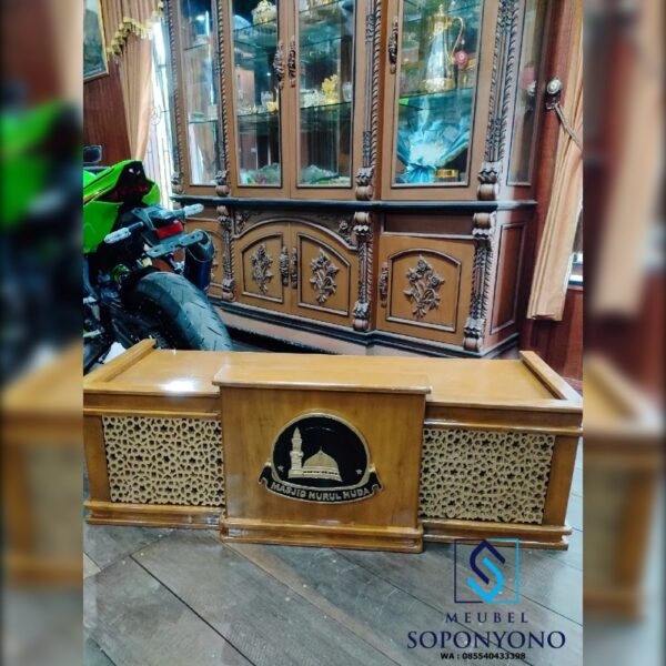 Jual Meja Ceramah Duduk Mimbar Majelis Ilmu Kayu Jati