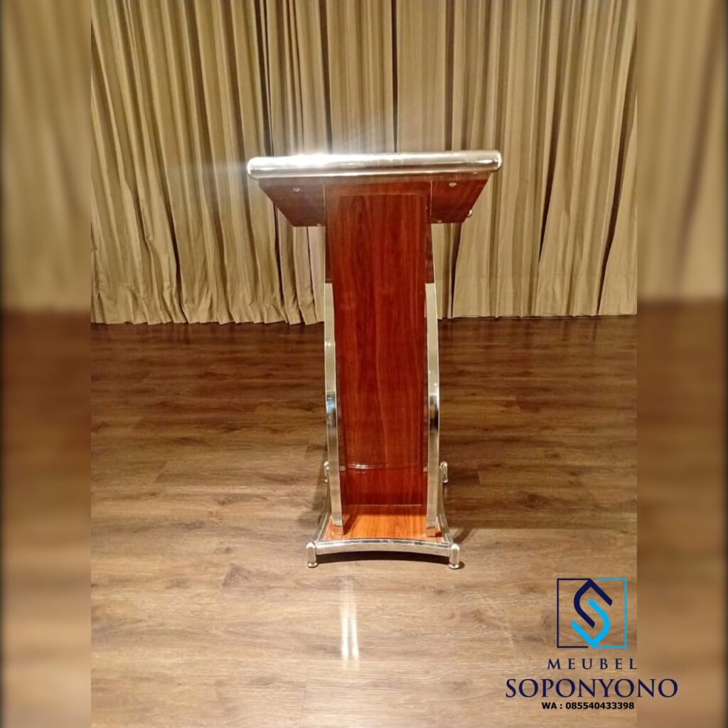 Jual Mimbar Podium Minimalis Stainless Kayu Jati Jual Mimbar Podium Minimalis Stainless Kayu Jati