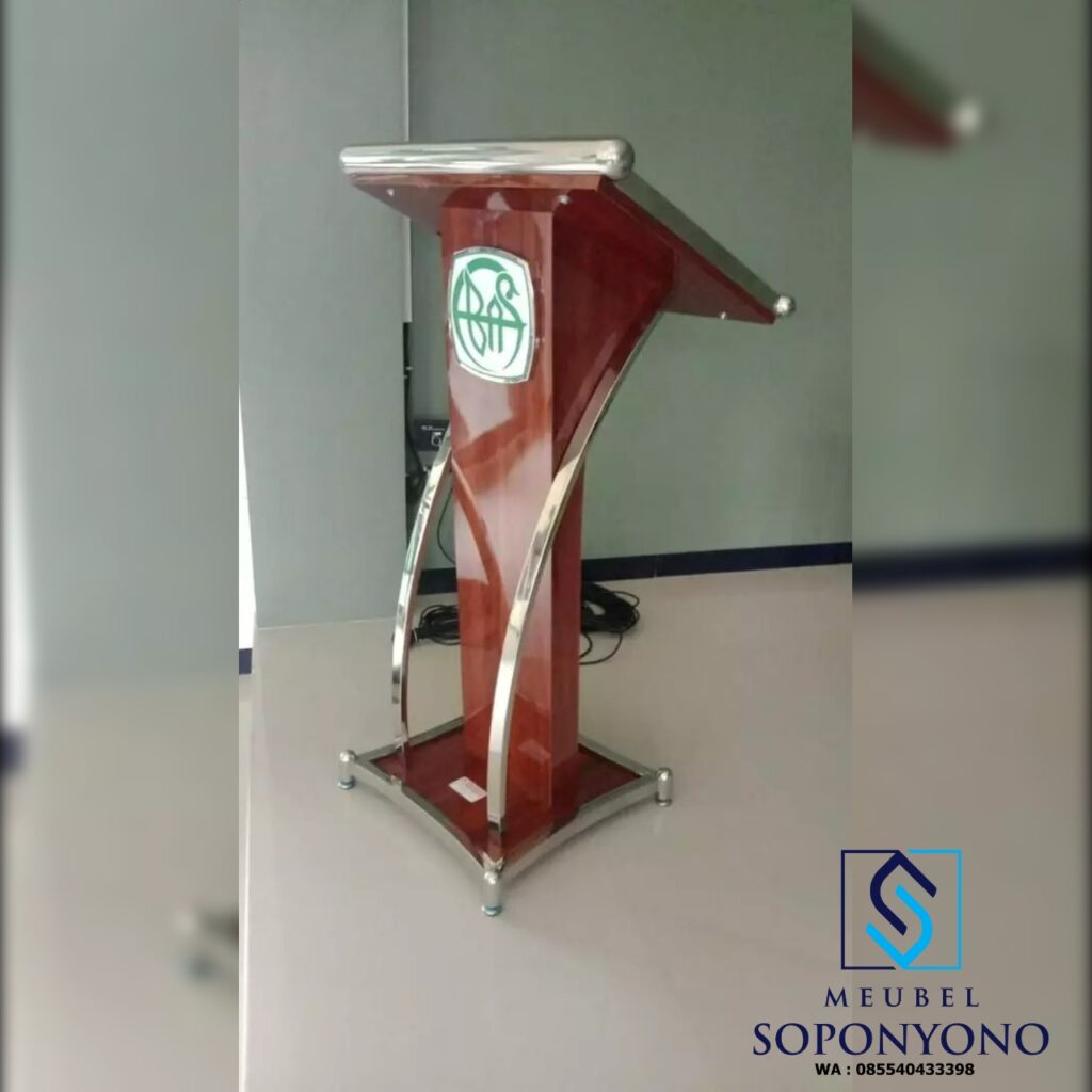 Jual Podium Pidato Minimalis Stainless Mewah Jati Jual Podium Pidato Minimalis Stainless Mewah Jati