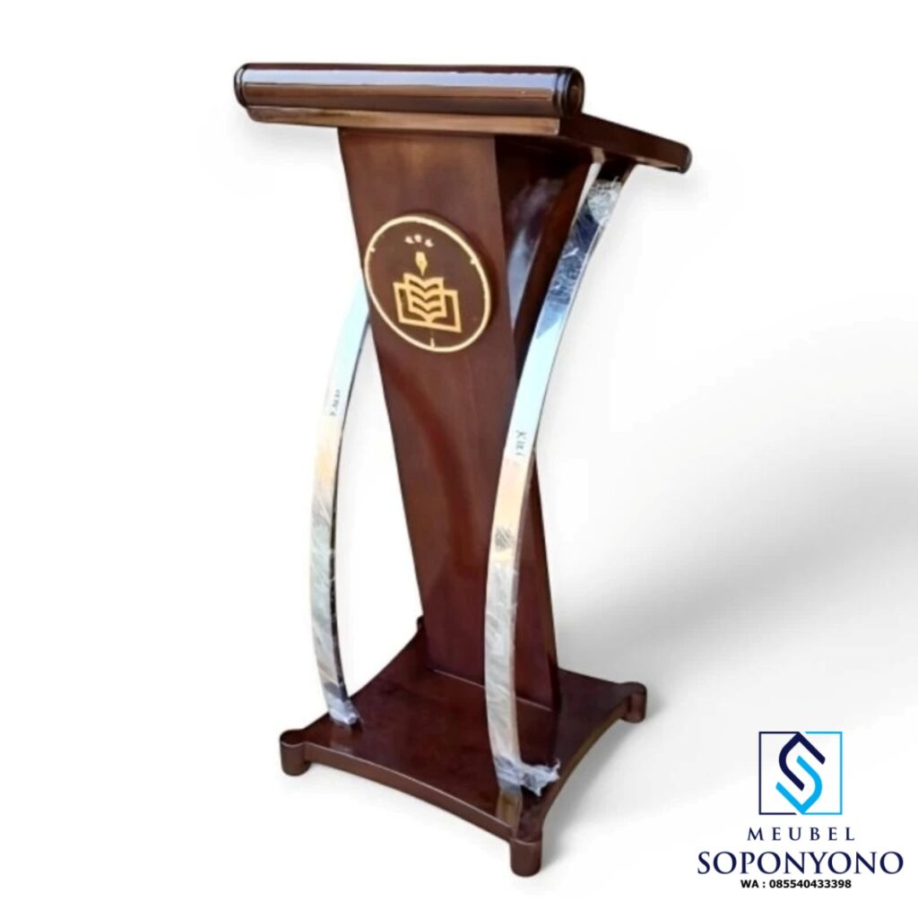 Mimbar Podium Stainless Minimalis Jati Jepara Mimbar Podium Stainless Minimalis Jati Jepara