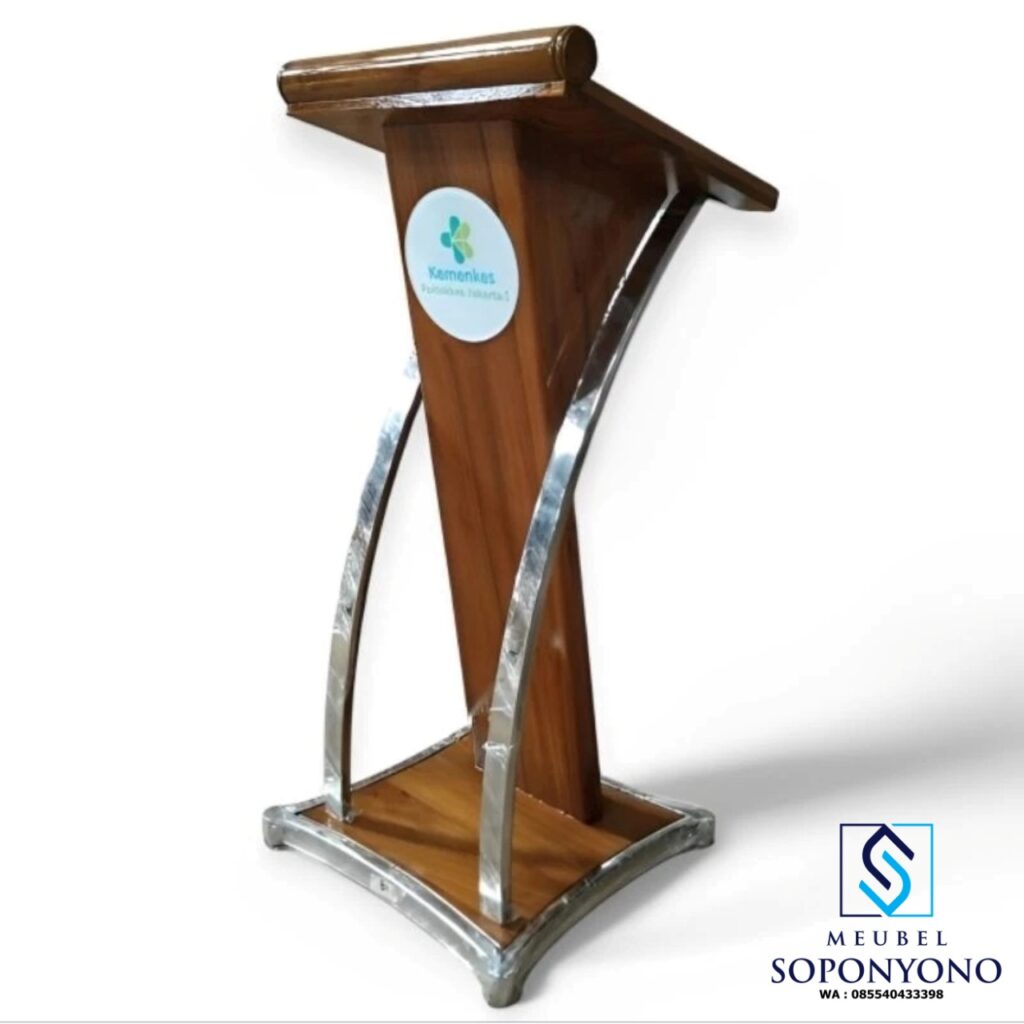 Mimbar Podium Stainless Minimalis Kayu Jati Mimbar Podium Stainless Minimalis Kayu Jati