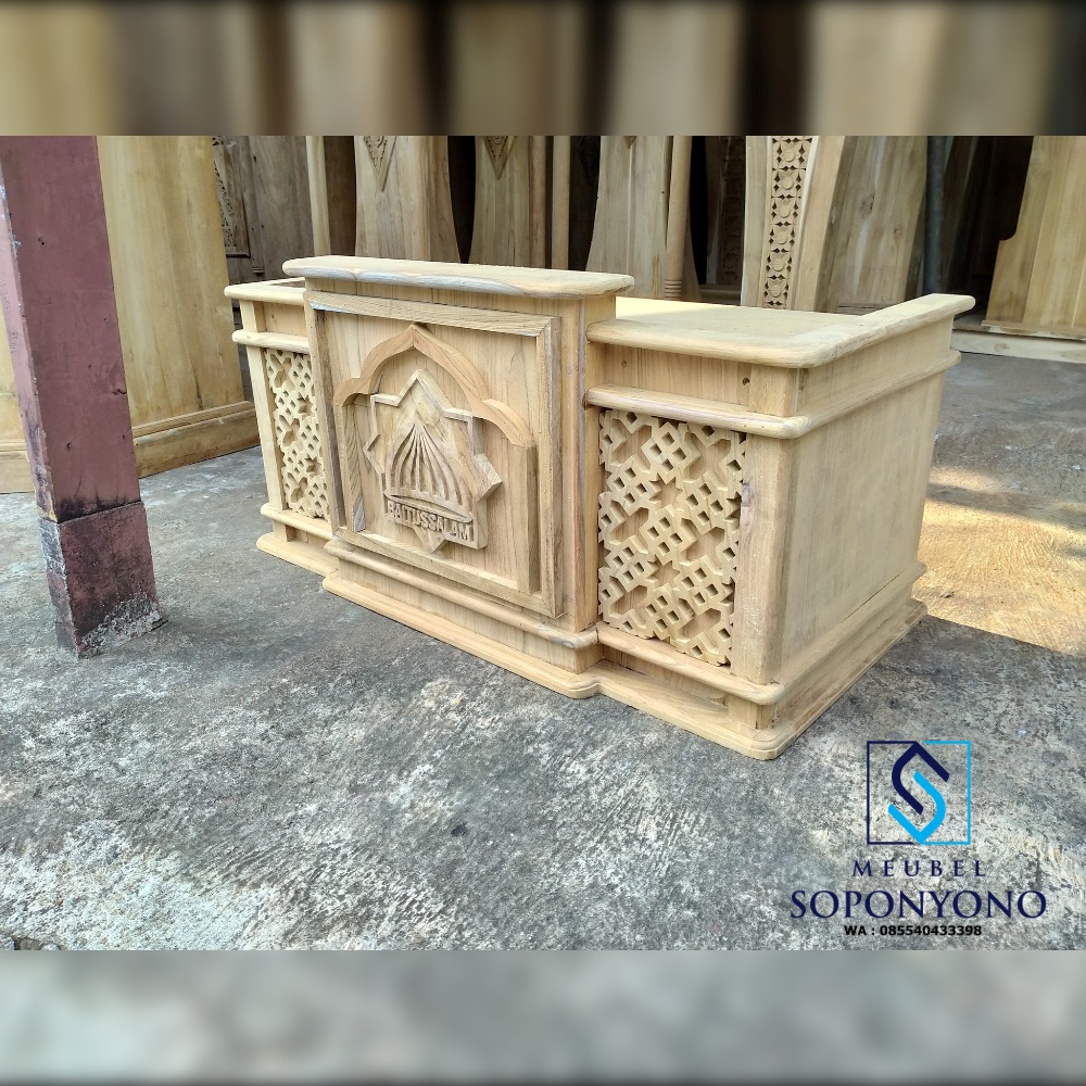Model Meja Ceramah Duduk Mimbar Majelis Ilmu Kayu Jati Model Meja Ceramah Duduk Mimbar Majelis Ilmu Kayu Jati