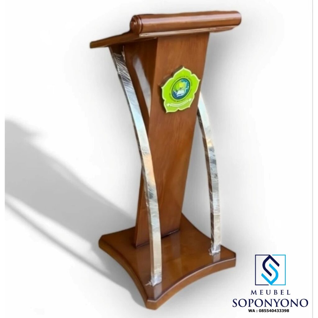 Model Mimbar Podium Stainless Minimalis Kayu Jati Model Mimbar Podium Stainless Minimalis Kayu Jati