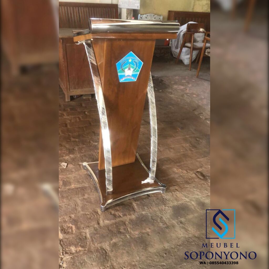 Model Podium Pidato Minimalis Stainless Jati Jepara Model Podium Pidato Minimalis Stainless Jati Jepara