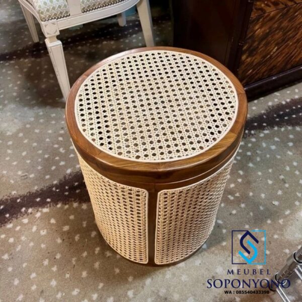 Keranjang Laundry Minimalis Jati Rotan