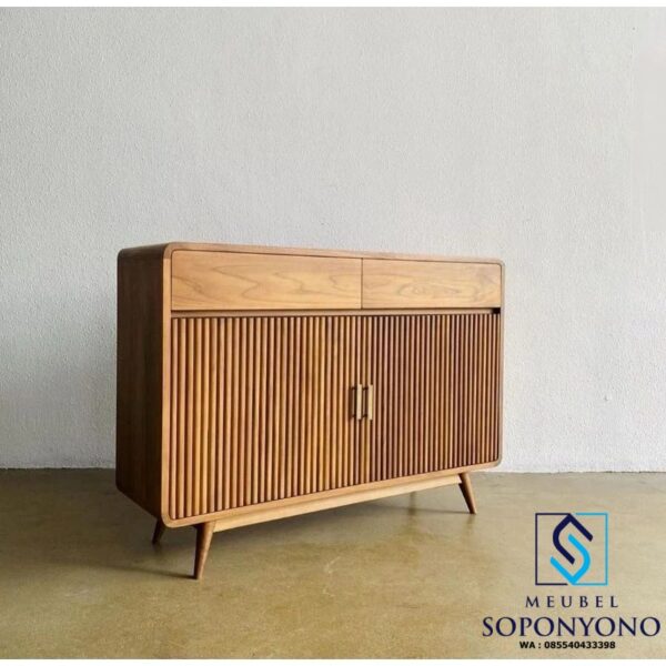 Bufet Meja TV Minimalis Modern Kayu Jati Terbaru