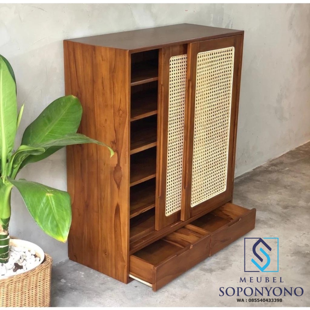 Harga Rak Sepatu Rotan Kayu Jati Minimalis Simple Harga Rak Sepatu Rotan Kayu Jati Minimalis Simple