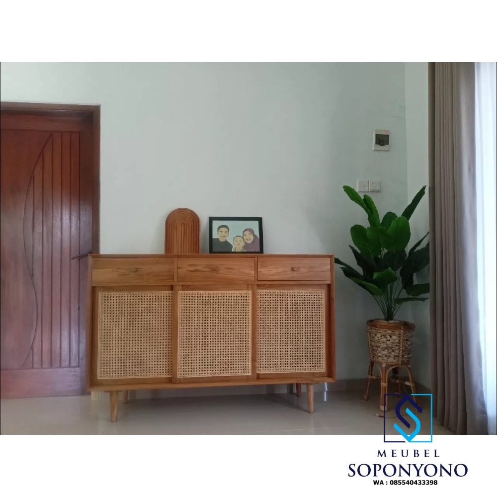Jual Meja Bufet Cabinet TV Minimalis Rotan Kayu Jati Jual Meja Bufet Cabinet TV Minimalis Rotan Kayu Jati