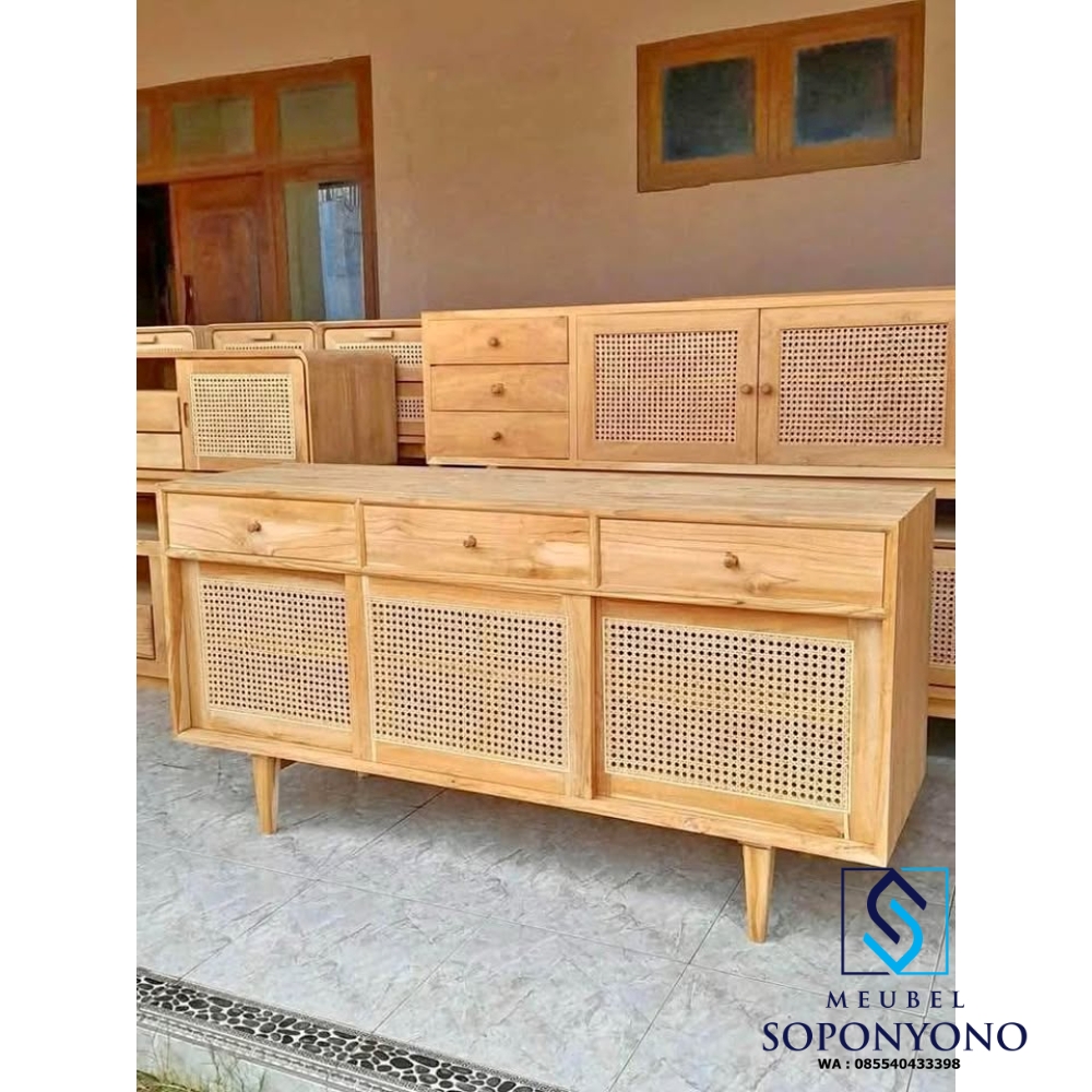 Model Meja Bufet Cabinet TV Minimalis Rotan Jati Murah Model Meja Bufet Cabinet TV Minimalis Rotan Jati Murah