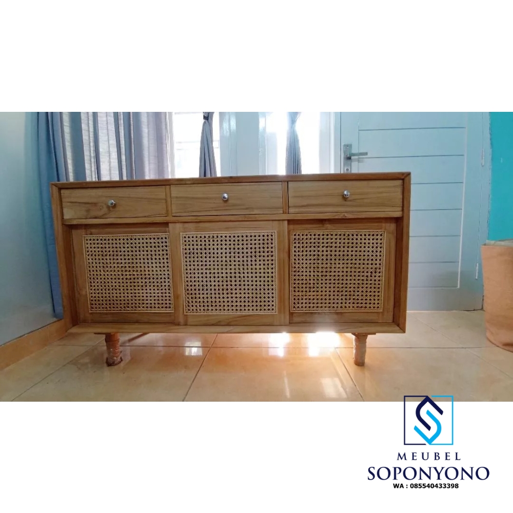 Model Meja Bufet Cabinet TV Minimalis Rotan Kayu Jati Model Meja Bufet Cabinet TV Minimalis Rotan Kayu Jati