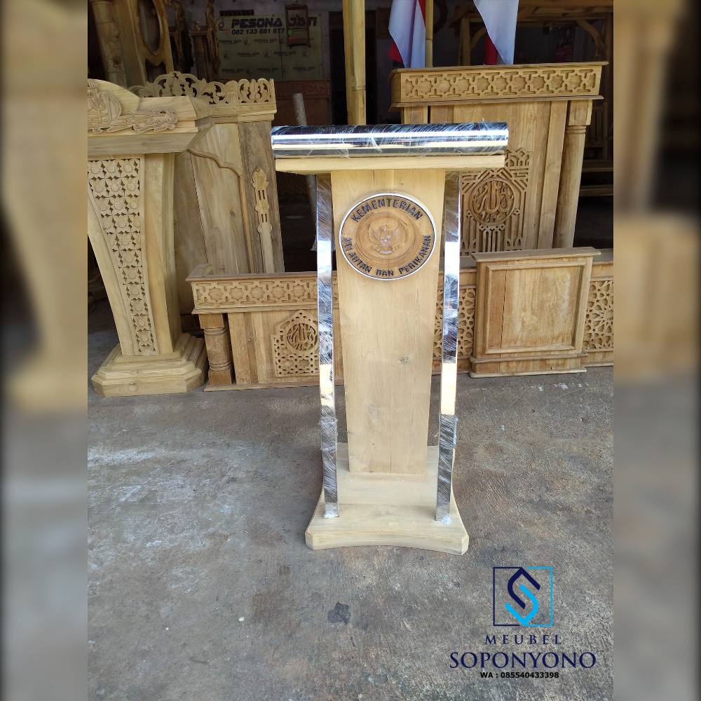Harga Mimbar Pidato Minimalis Podium Ukiran Kayu Jati Harga Mimbar Pidato Minimalis Podium Ukiran Kayu Jati
