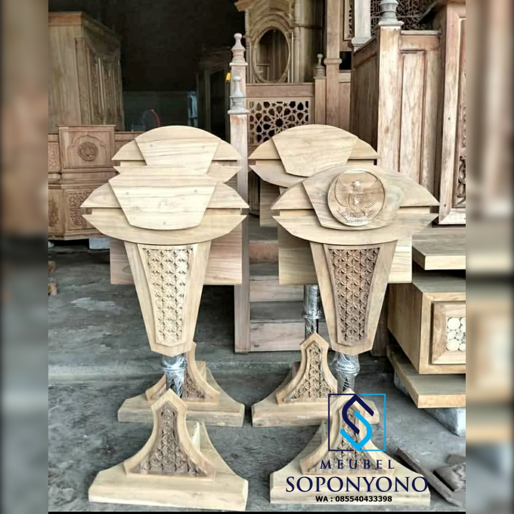 Jual Mimbar Podium Pidato Hidrolik Stainless Kayu Jati Jual Mimbar Podium Pidato Hidrolik Stainless Kayu Jati