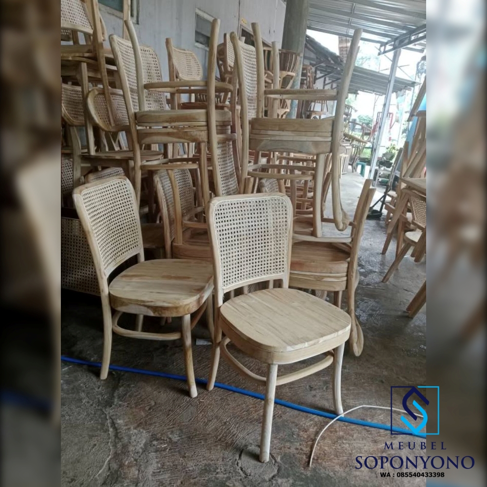 Kursi Kevin Rotan Minimalis Kayu Jati Solid Kursi Kevin Rotan Minimalis Kayu Jati Solid