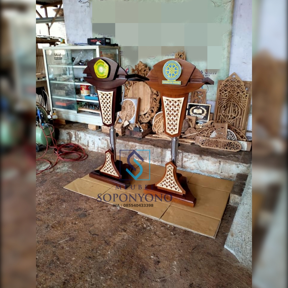 Model Mimbar Podium Pidato Hidrolik Stainless Jati Jepara Model Mimbar Podium Pidato Hidrolik Stainless Jati Jepara