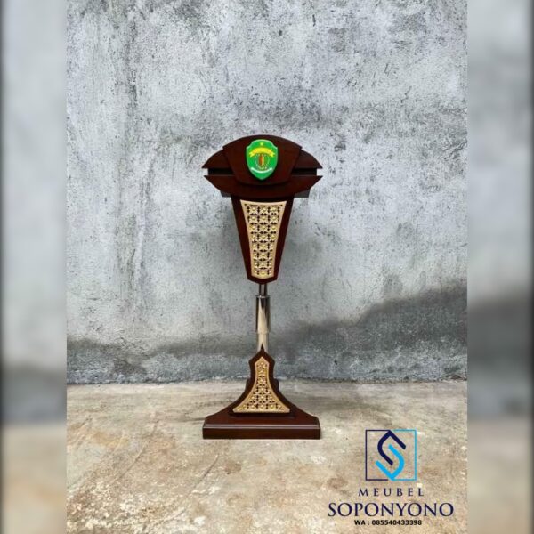 Podium Hidrolik Pidato Stainless Minimalis Jati