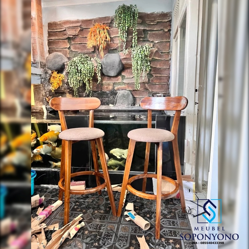 Kursi Bar Cafe Minimalis Jok Retro Jati Kursi Bar Cafe Minimalis Jok Retro Jati