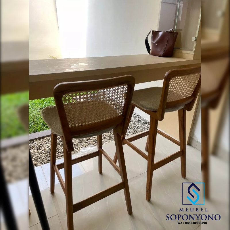 Kursi Bar Cafe Rotan Tulang Minimalis Jati Kursi Bar Cafe Rotan Tulang Minimalis Jati