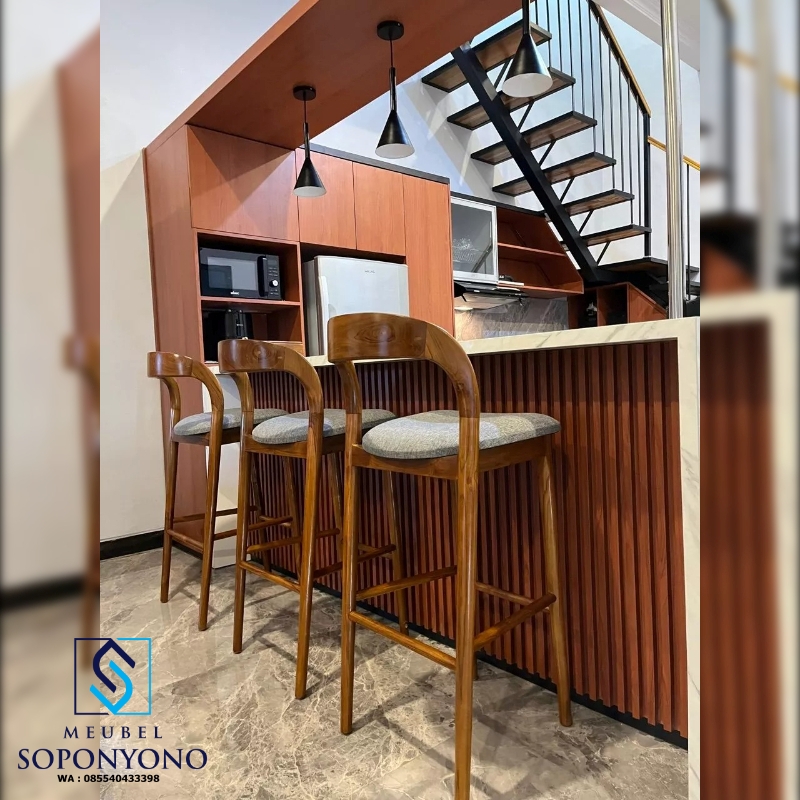 Kursi Bar Kayu Minimalis Jok Retro Jati Kursi Bar Kayu Minimalis Jok Retro Jati