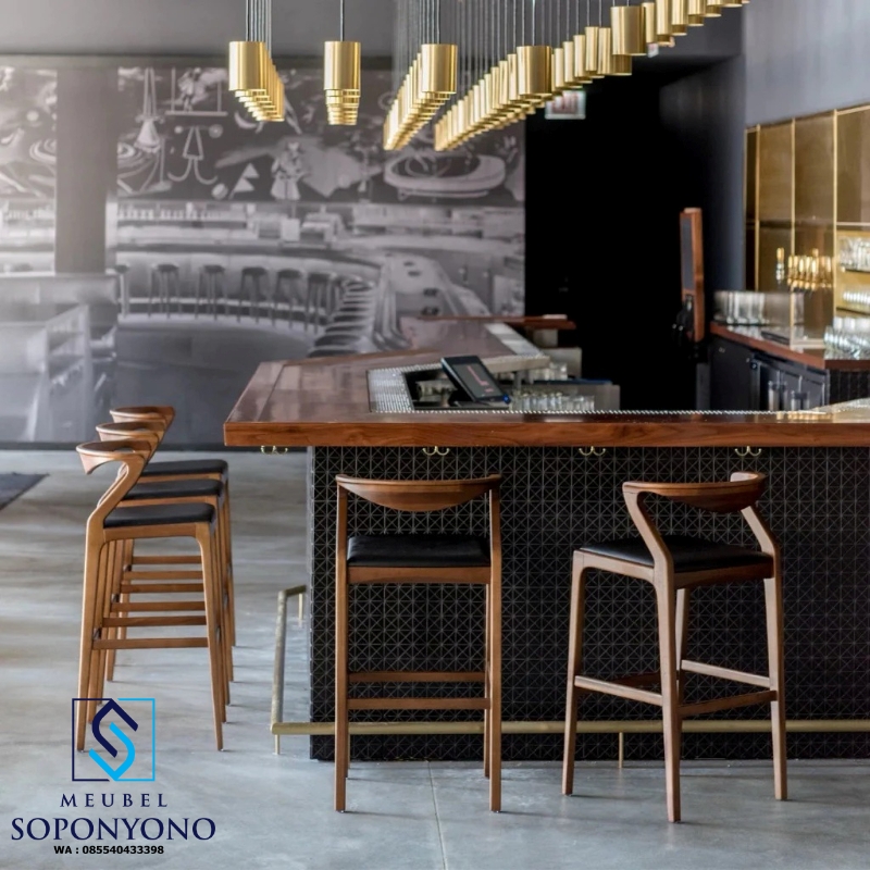 Kursi Cafe Bar Angsa Minimalis Kayu Jati