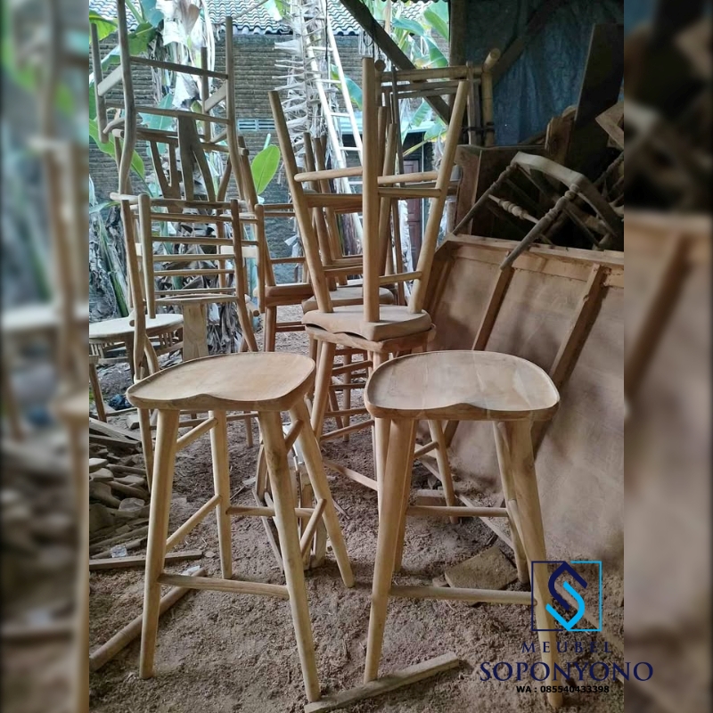 Kursi Cafe Bar Minimalis Kayu Jati Solid Kursi Cafe Bar Minimalis Kayu Jati Solid