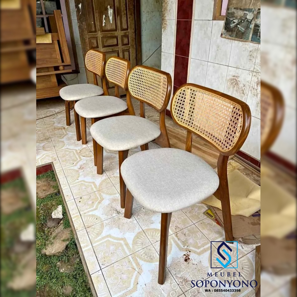 Kursi Cafe Resto Kacang Rotan Jok Minimalis Kursi Cafe Resto Kacang Rotan Jok Minimalis