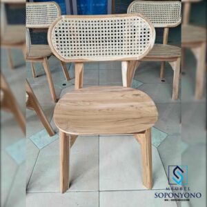 Kursi Cafe Resto Kacang Rotan Minimalis Jati