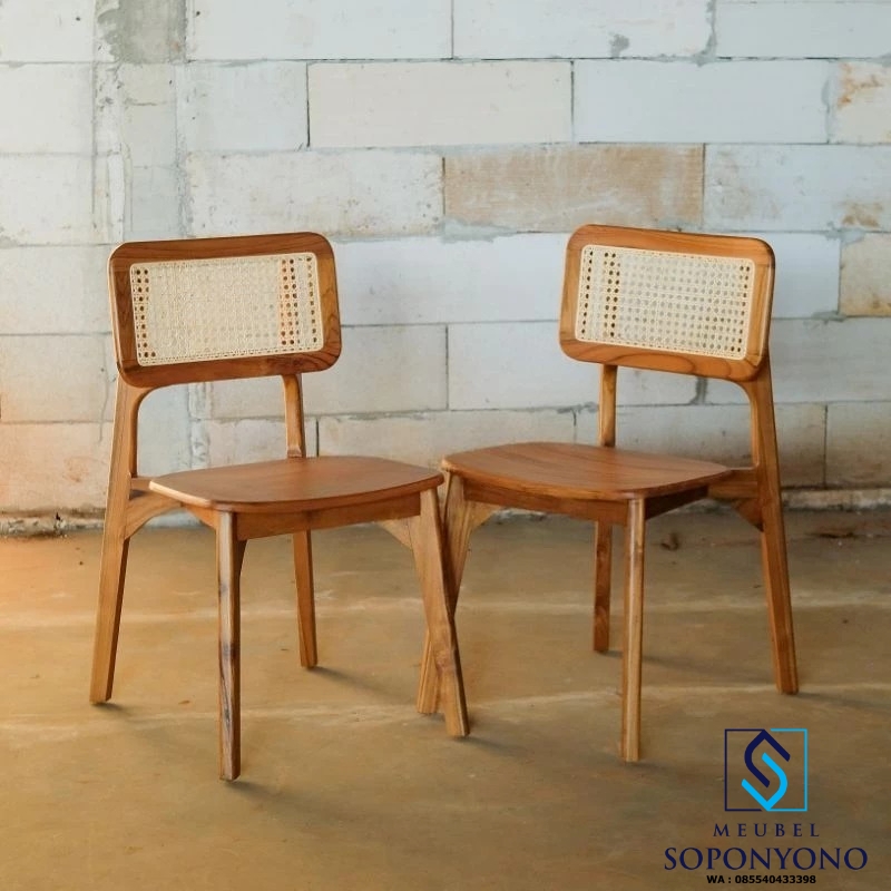 Kursi Cafe Resto Minimalis Rotan Full Jati Solid Kursi Cafe Resto Minimalis Rotan Full Jati Solid