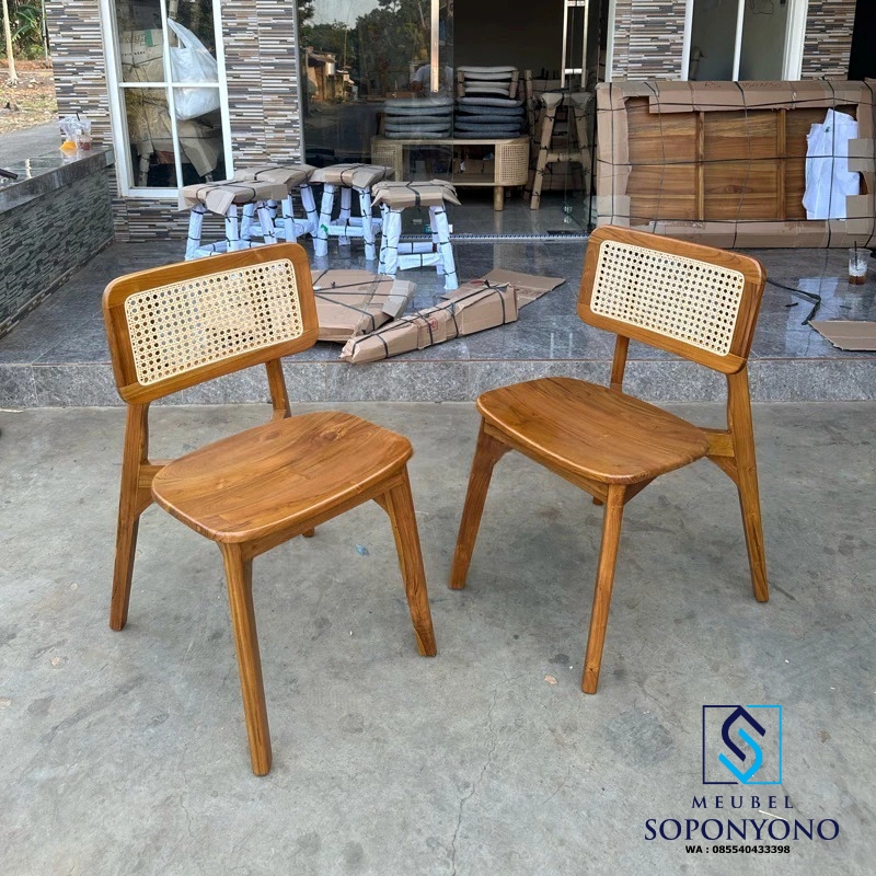 Kursi Cafe Resto Minimalis Rotan Jati