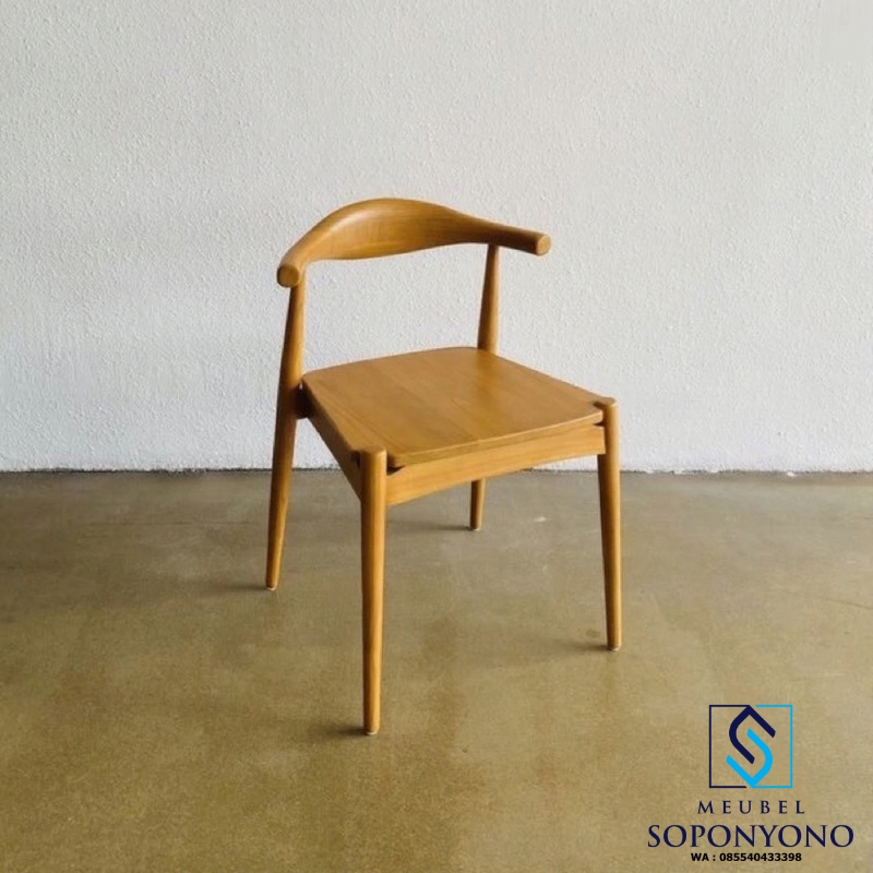 Kursi Cafe Resto Tanduk Minimalis Kayu Jati