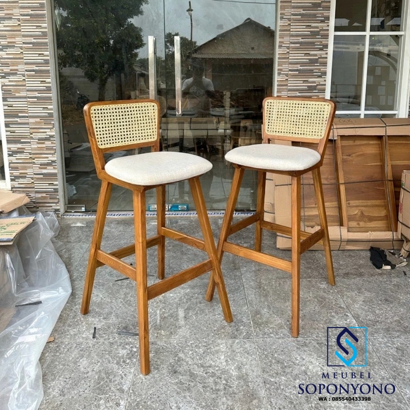 Kursi Cafe Rotan Tulang Minimalis Kayu Jati Kursi Cafe Rotan Tulang Minimalis Kayu Jati
